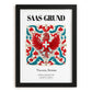 Saas-grund, Switzerland – Travel Poster, in sleek black frame