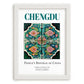 Chengdu, China – Travel Poster, placed in minimal white frame