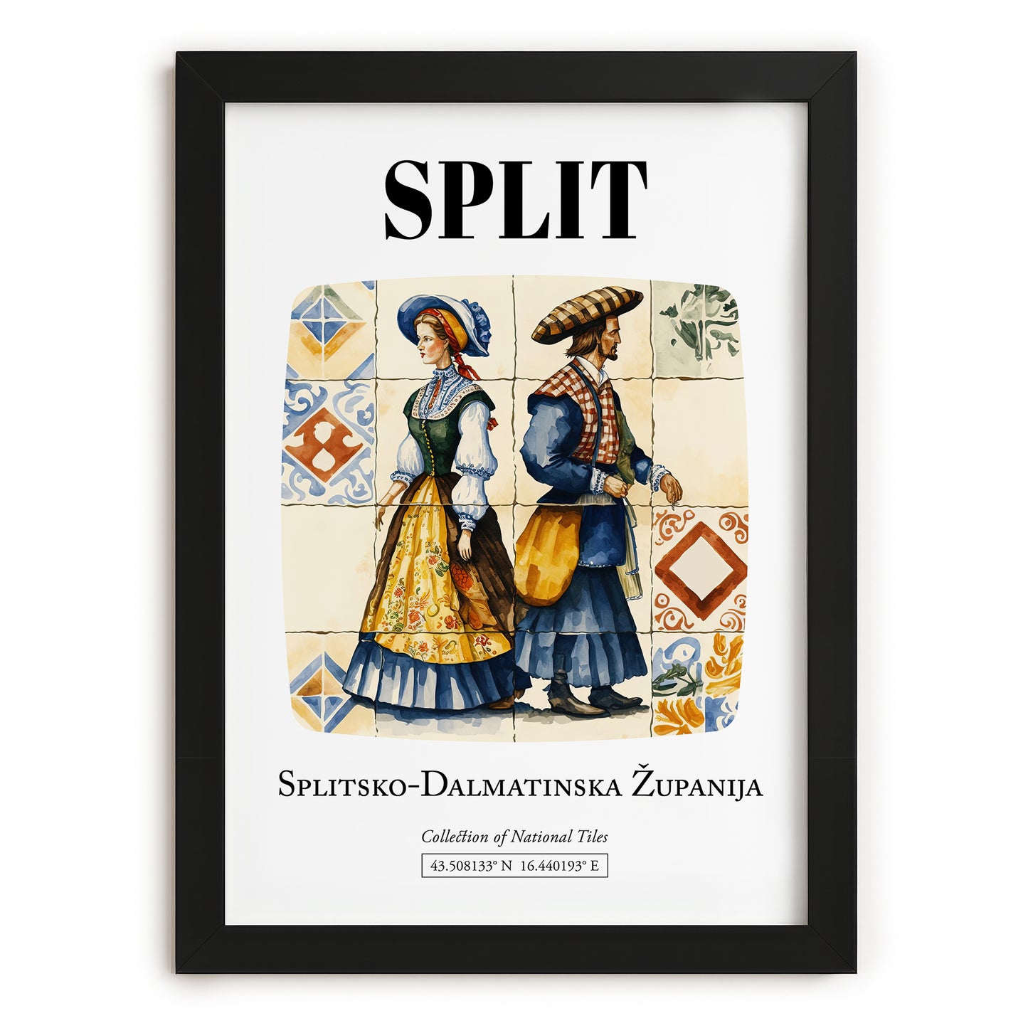 Split, Croatia – Travel Print, in sleek black frame