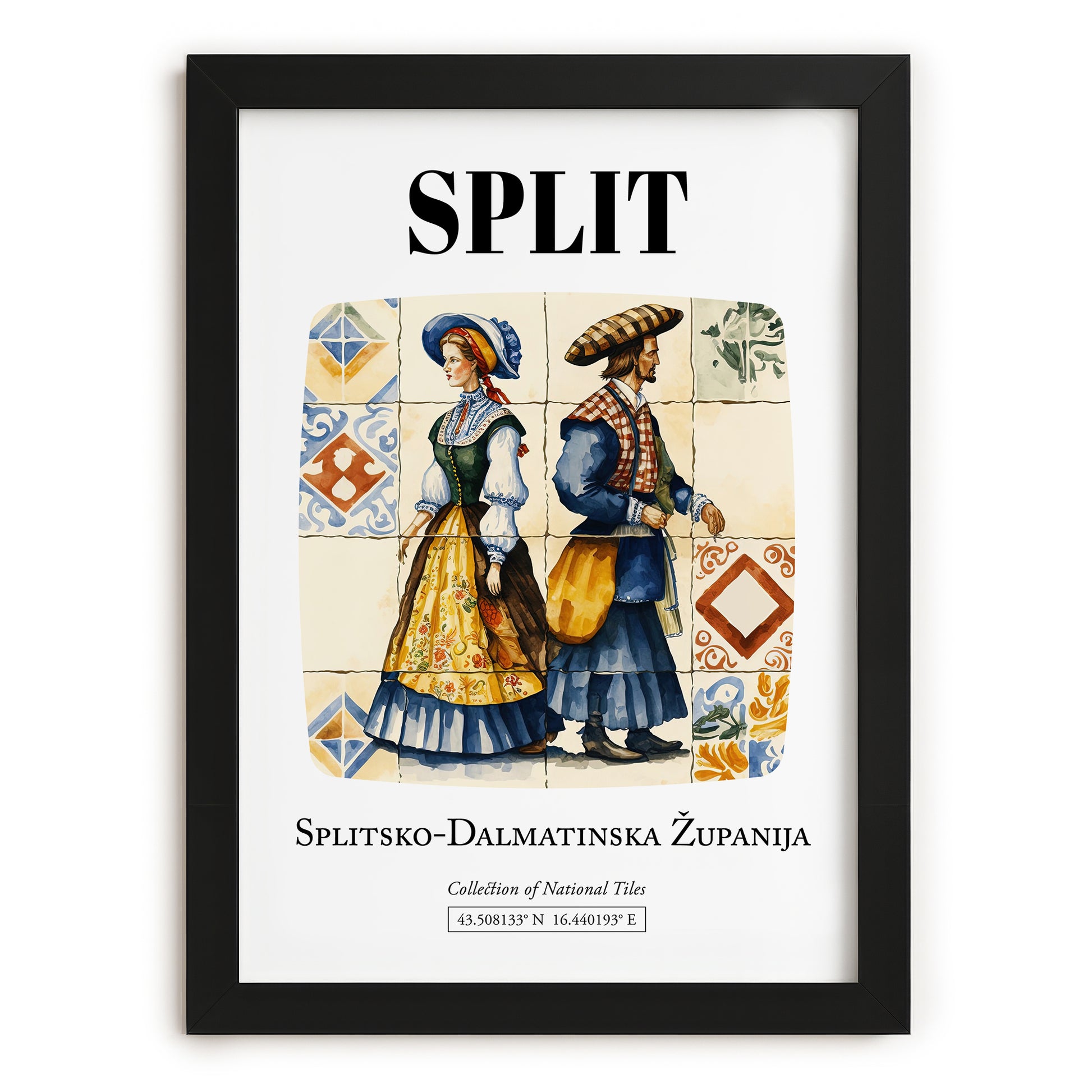 Split, Croatia – Travel Print, in sleek black frame