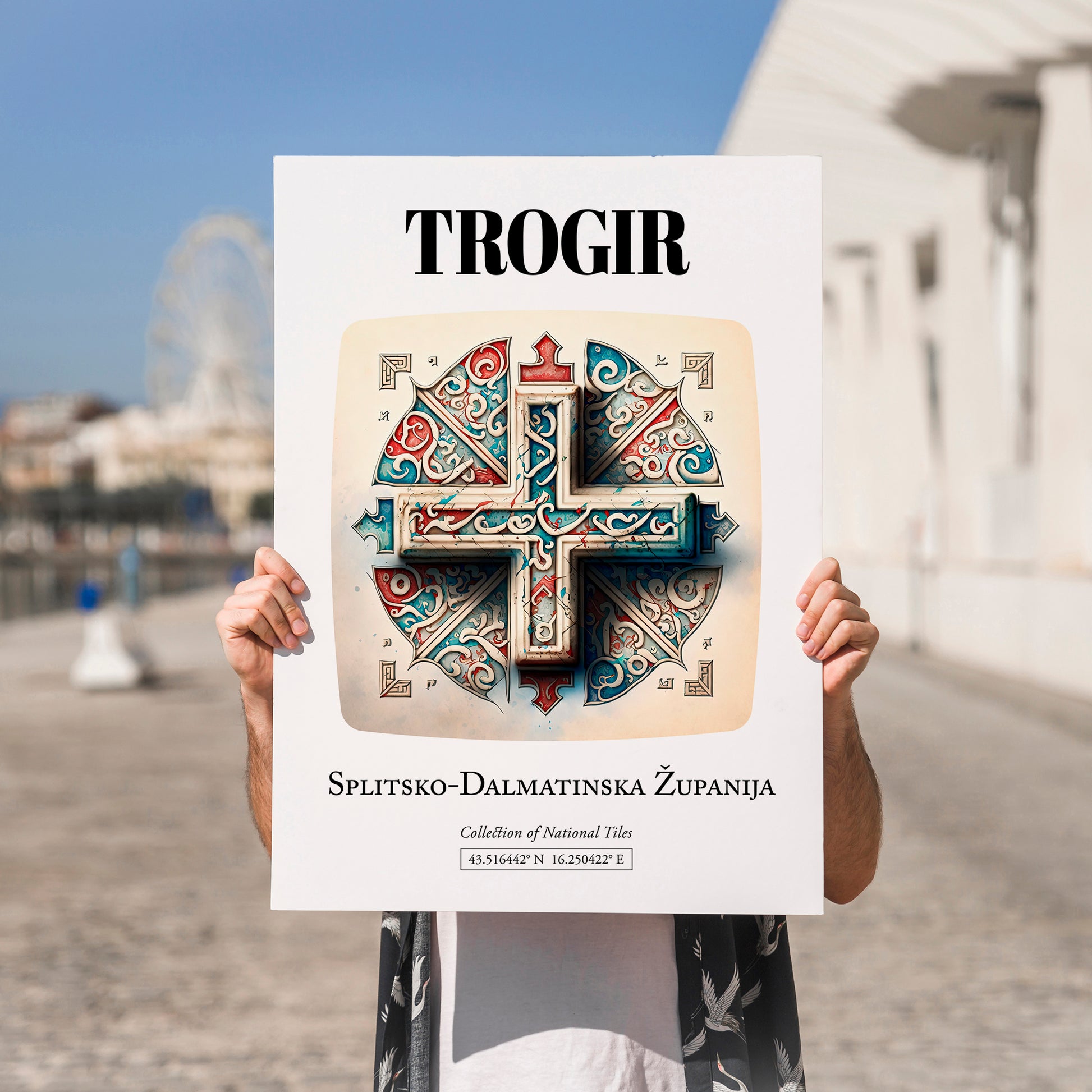 Trogir, Croatia – Travel Print, no-text version framed in wood