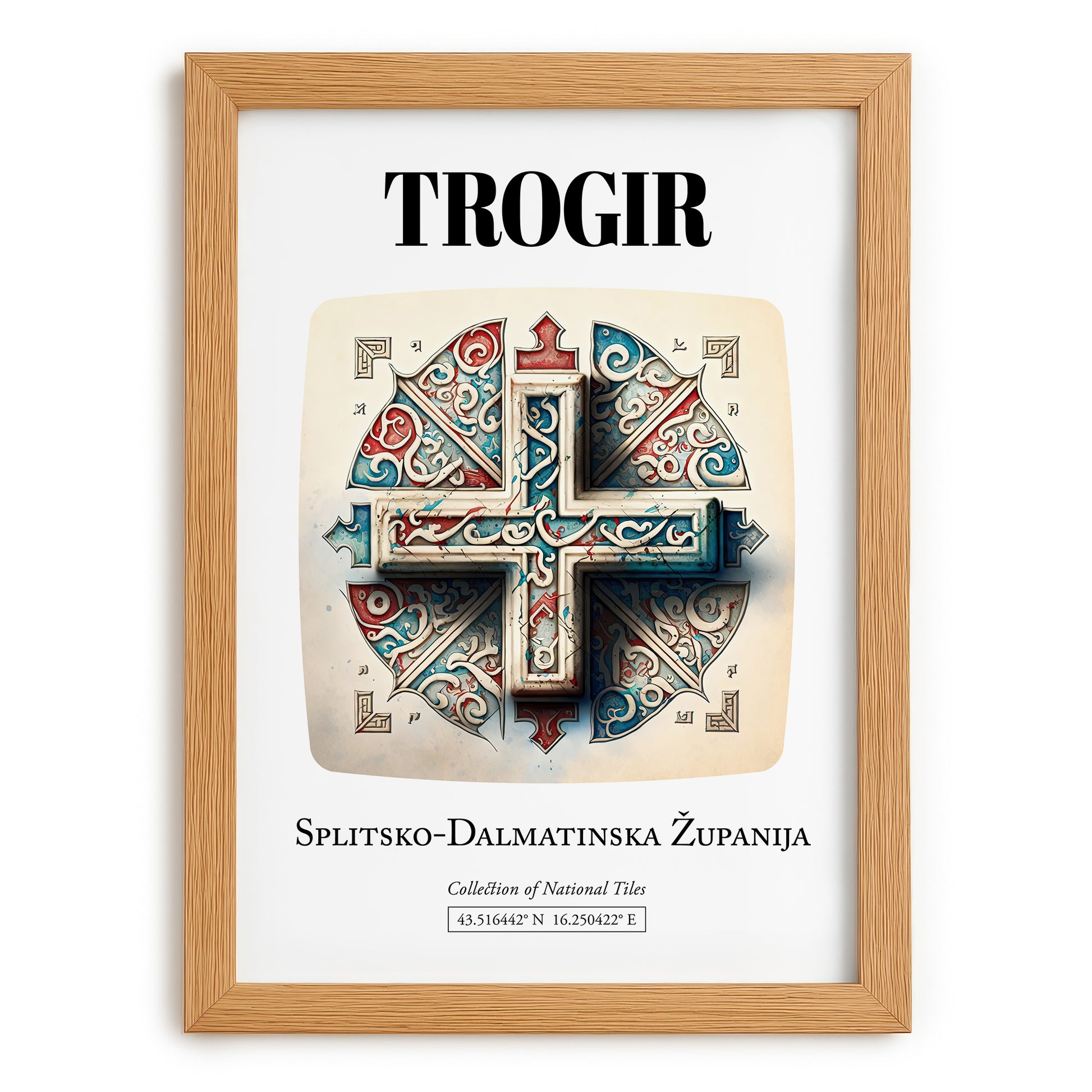 Trogir, Croatia – Travel Print, set in oak frame