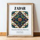 Zadar, Croatia – Minimalist Travel Print, in wooden frame leaning on the floor