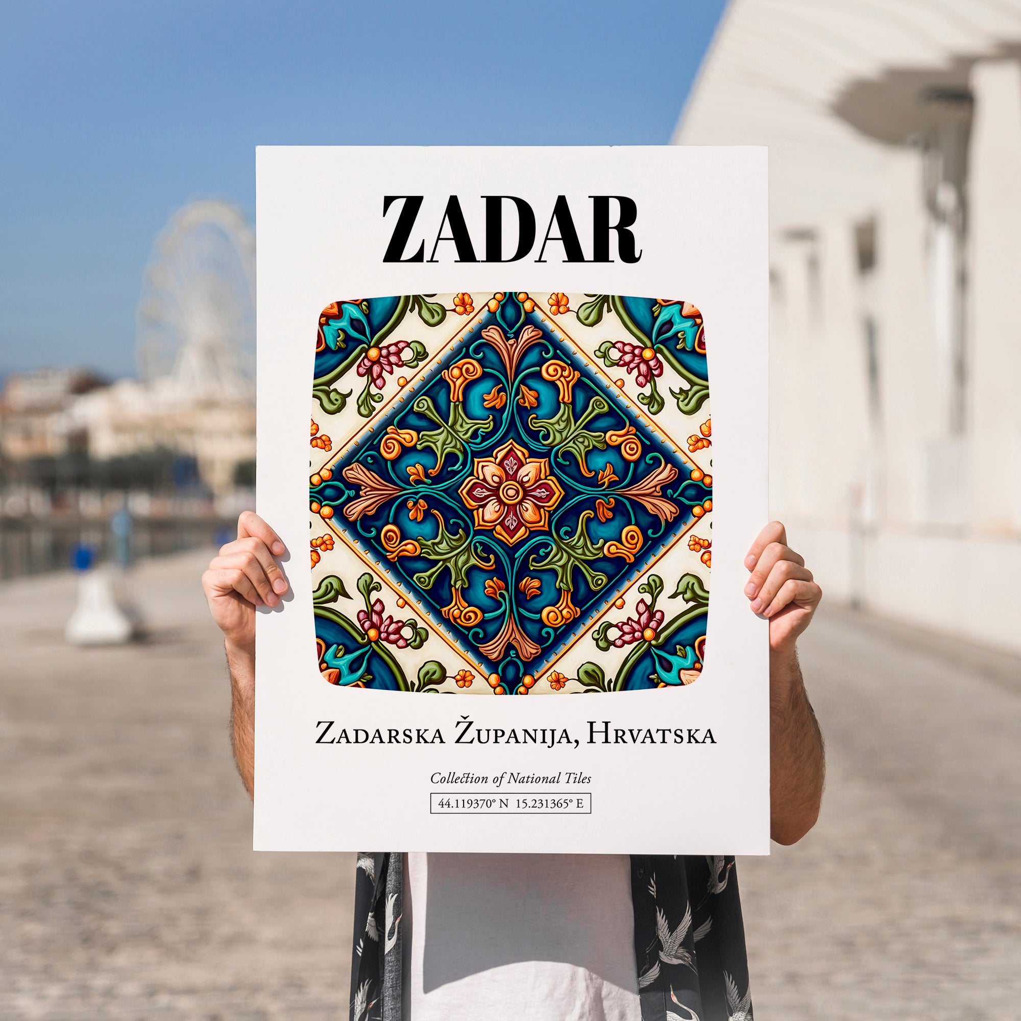 Zadar, Croatia – Minimalist Travel Print, no-text version framed in wood