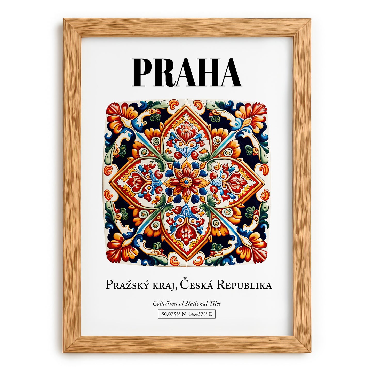 Praha, Czech Republic – Travel Print, set in oak frame