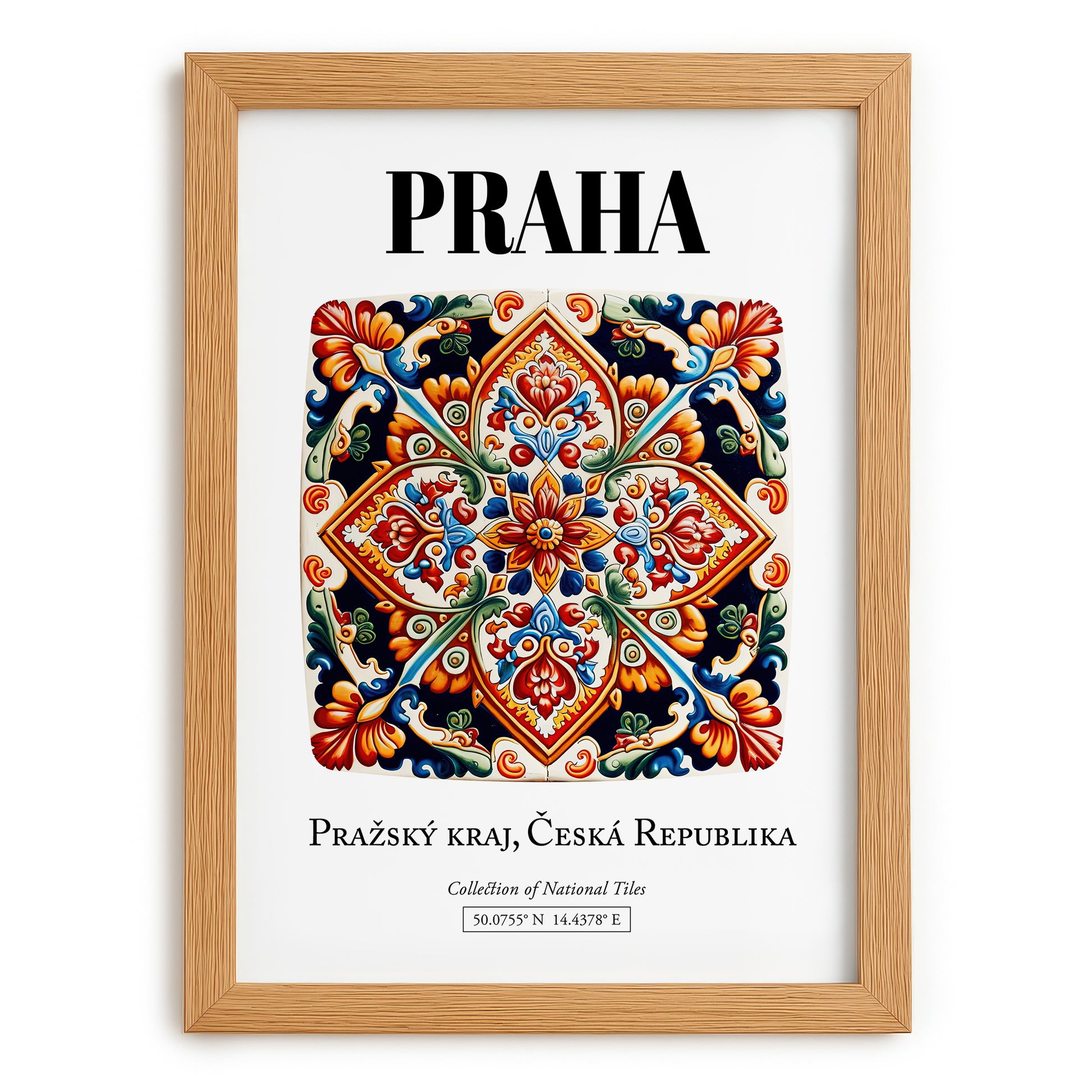 Praha, Czech Republic – Travel Print, set in oak frame