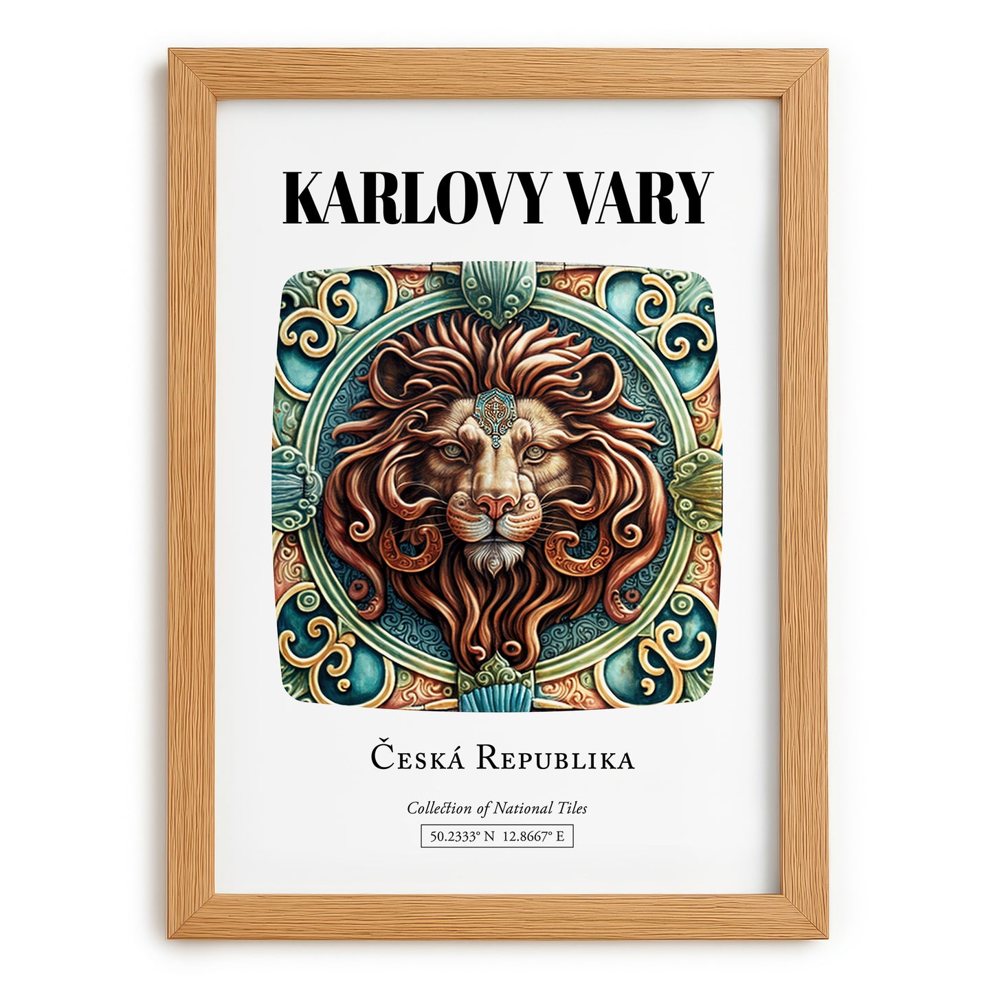 Karlovy Vary, Czech Republic – Travel Print, set in oak frame