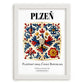 Plzeň, Czech Republic – Travel Print, placed in minimal white frame