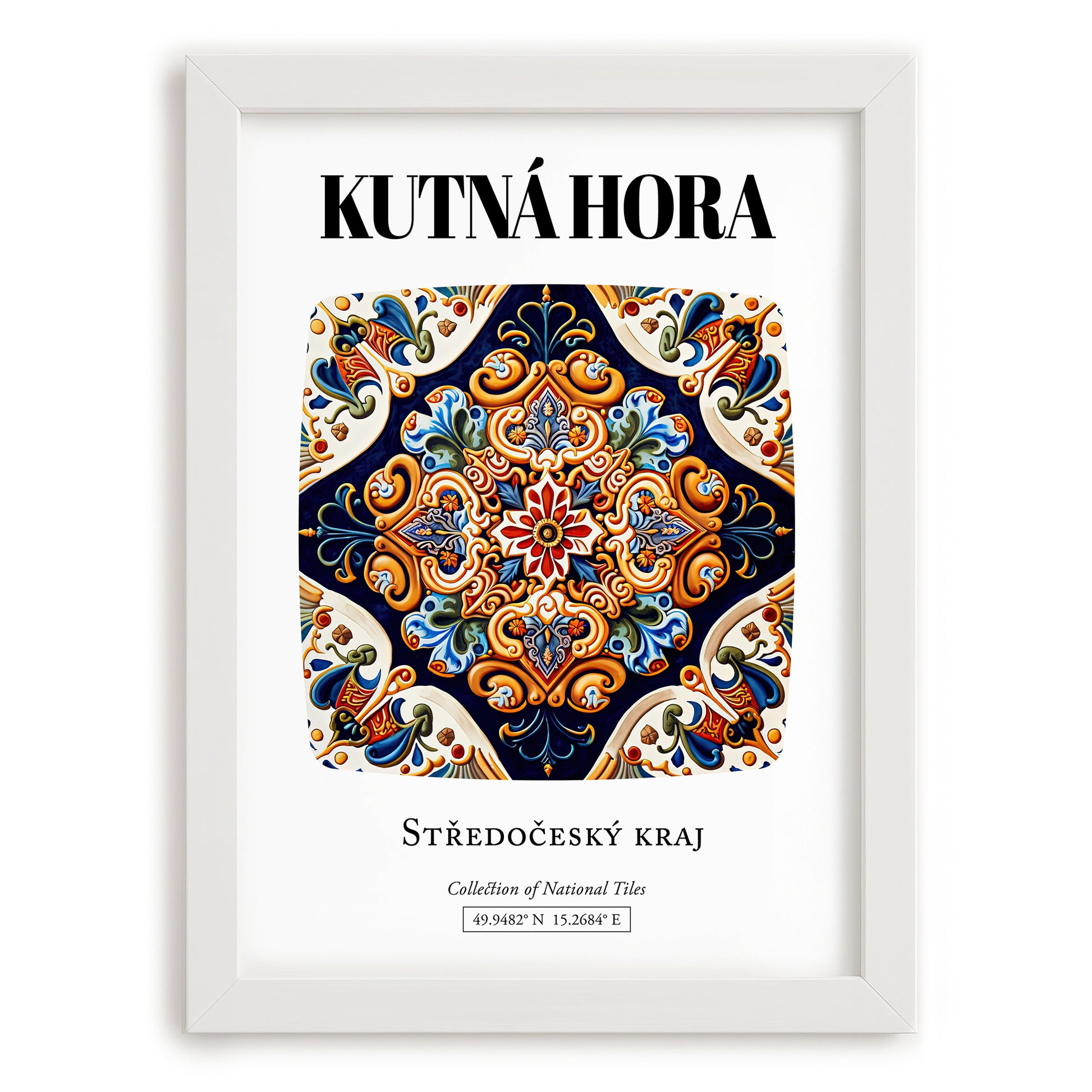 Plzeň, Czech Republic – Travel Poster, placed in minimal white frame