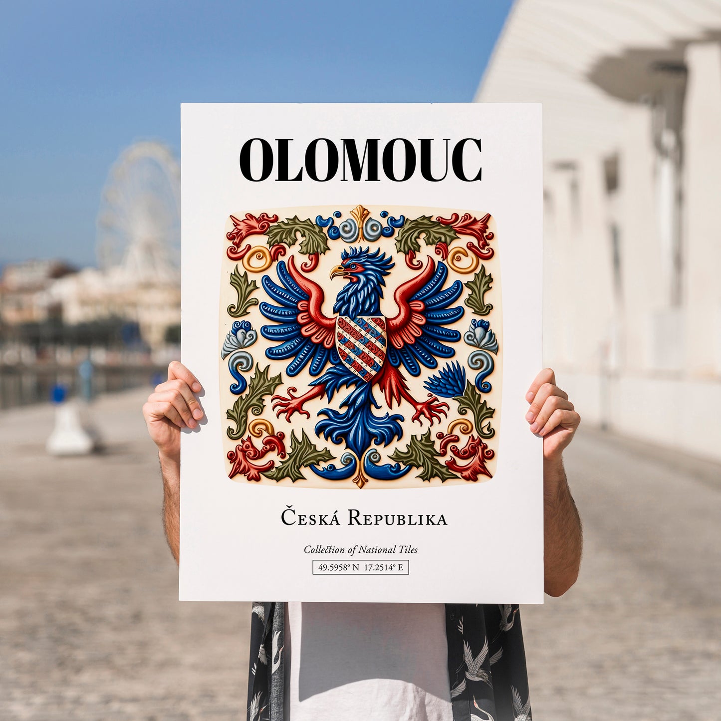 Olomouc, Czech Republic – Wanderlust-Inspired Poster, no-text version framed in wood
