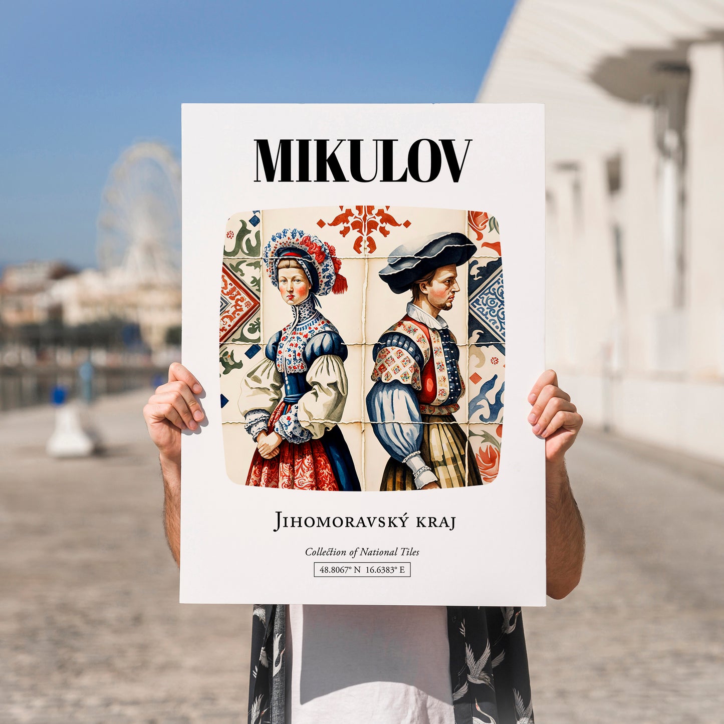 Mikulov, Czech Republic – Travel Print, no-text version framed in wood