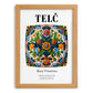 Telč, Czech Republic – Illustrated Travel Poster, set in oak frame