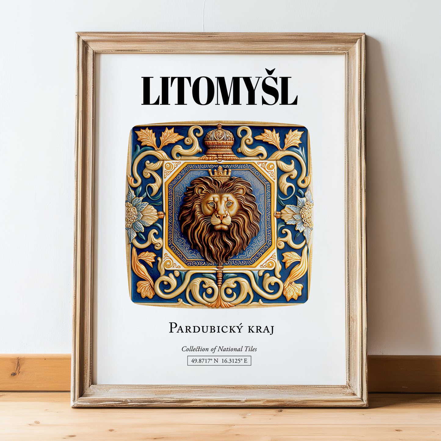 Litomyšl, Czech Republic – Travel Print, in wooden frame leaning on the floor