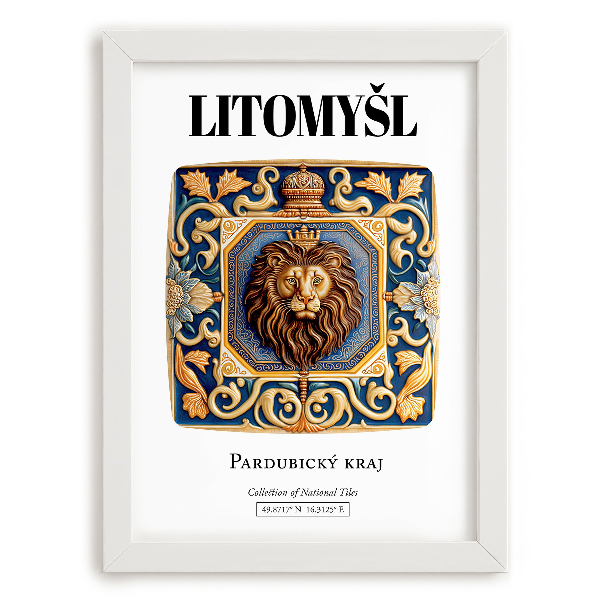 Litomyšl, Czech Republic – Travel Print, placed in minimal white frame