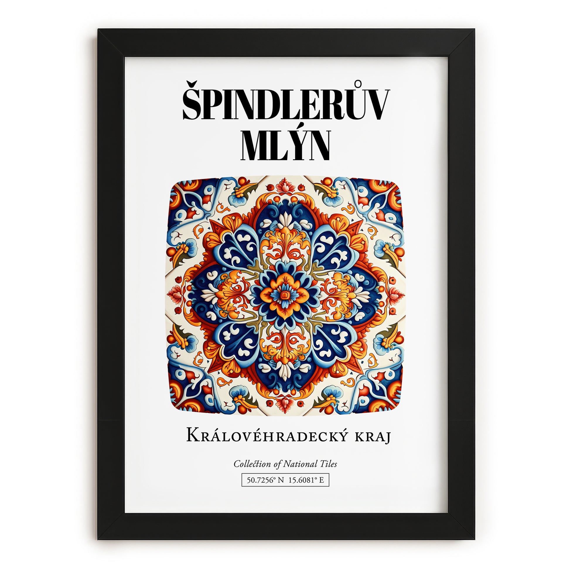 Špindlerův Mlýn, Czech Republic – Travel Destination Art, in sleek black frame