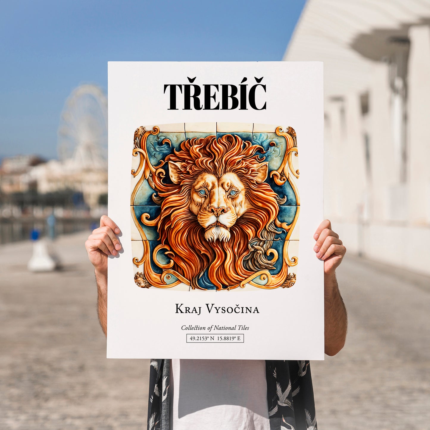 Třebíč, Czech Republic – National Pride Wall Decor, no-text version framed in wood