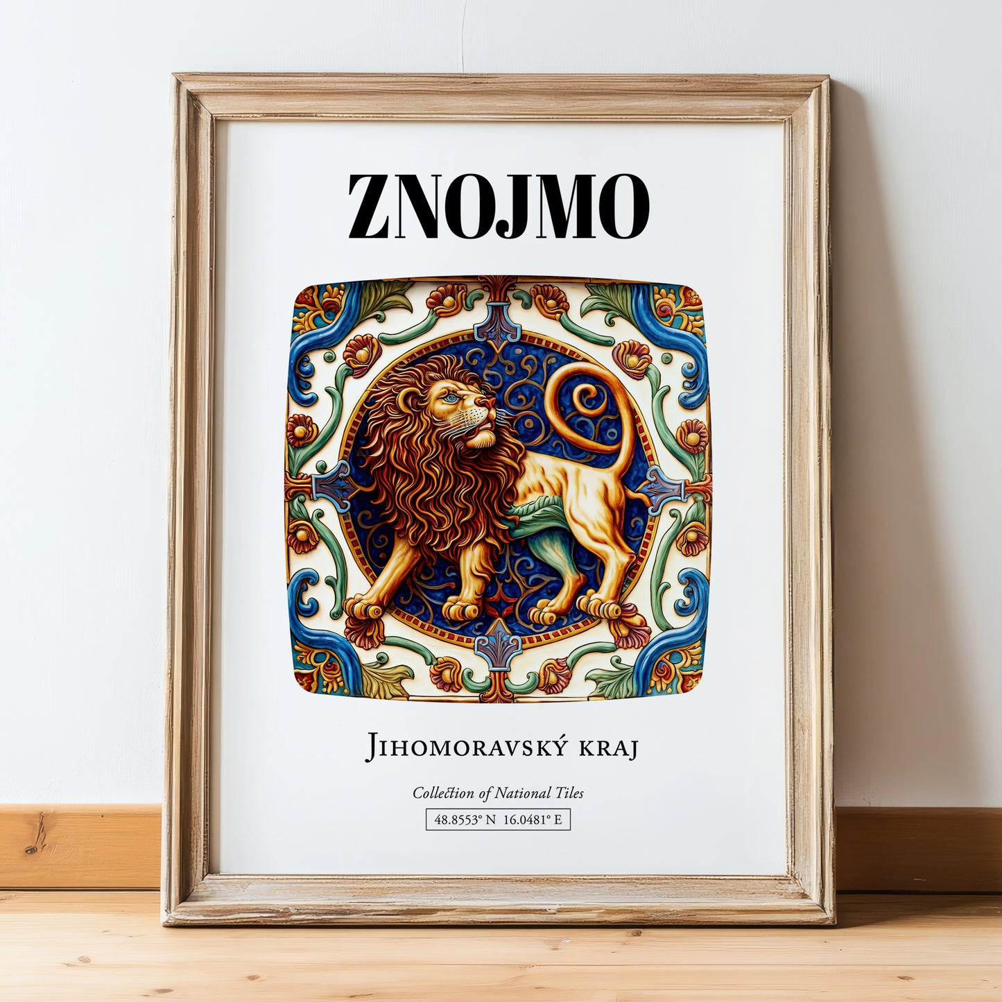 Znojmo, Czech Republic – Travel Print, in wooden frame leaning on the floor
