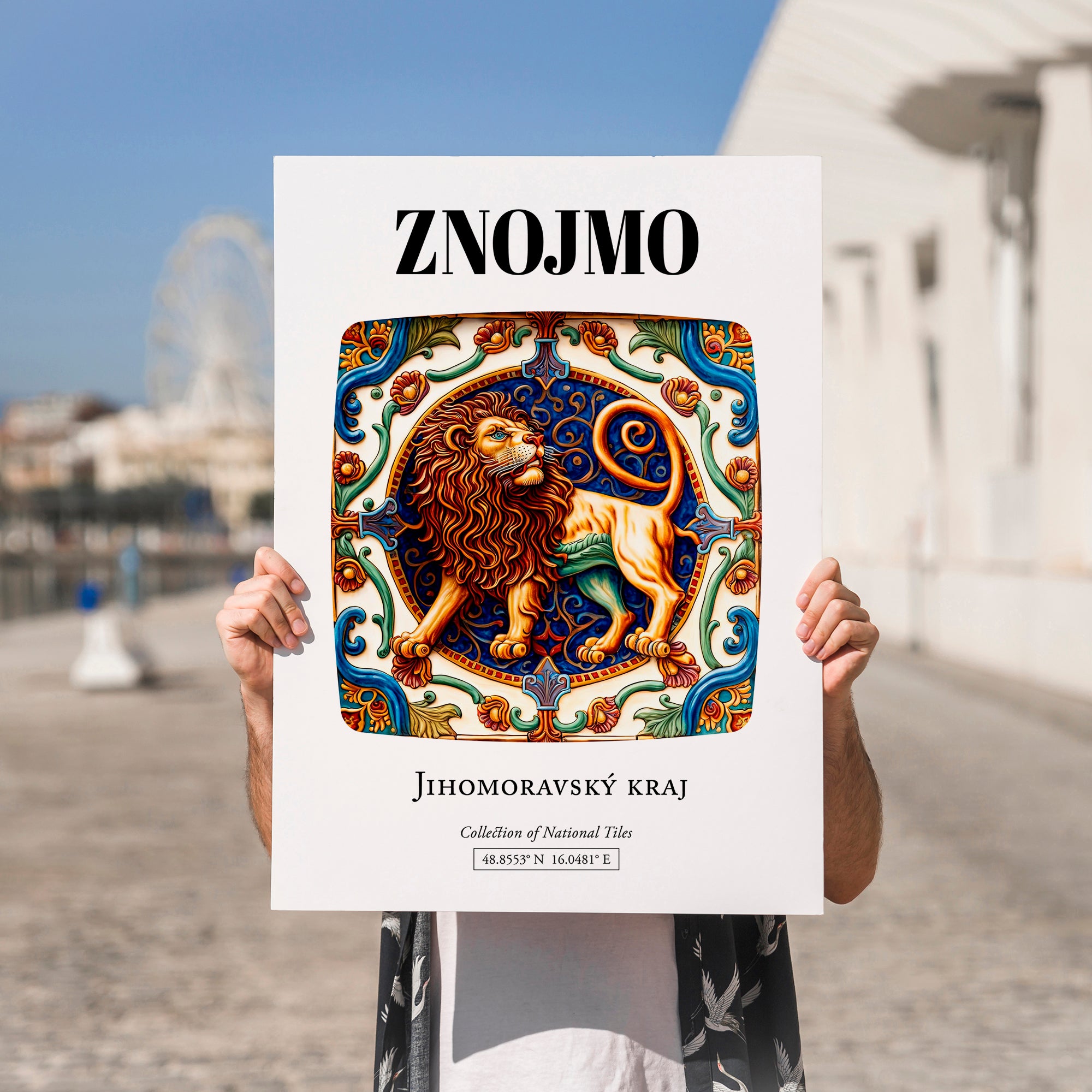 Znojmo, Czech Republic – Travel Print, no-text version framed in wood