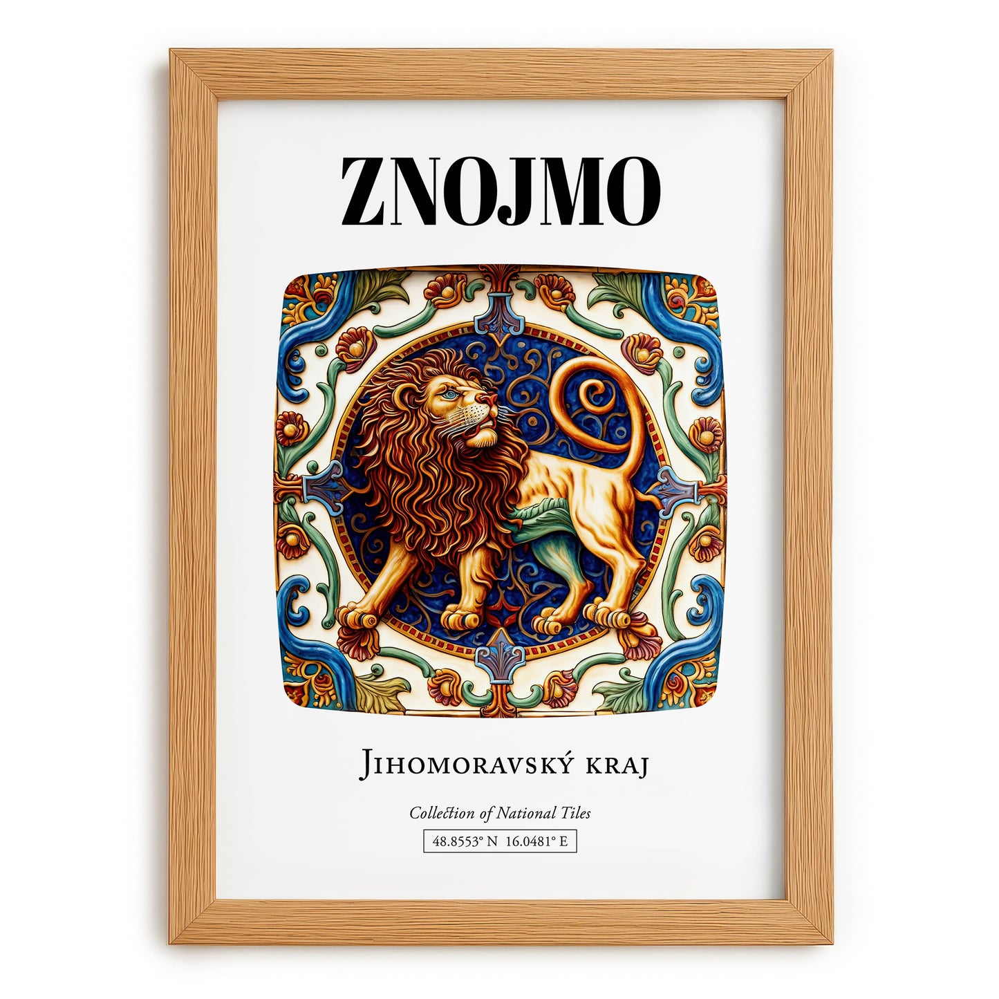 Znojmo, Czech Republic – Travel Print, set in oak frame