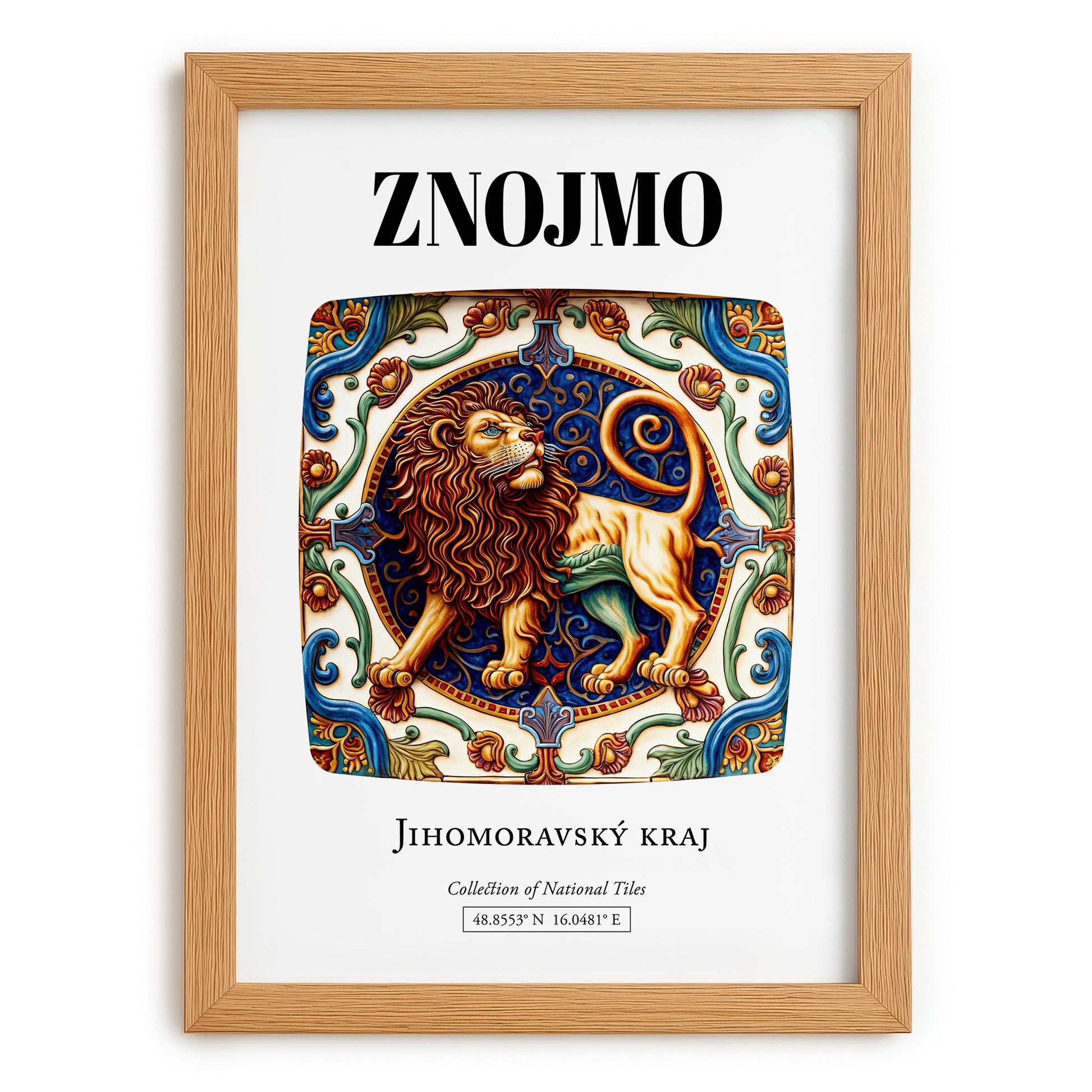 Znojmo, Czech Republic – Travel Print, set in oak frame