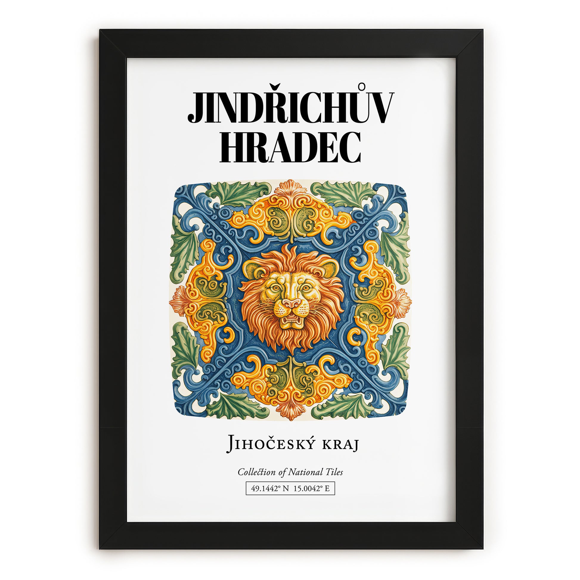 Jindřichův Hradec, Czech Republic – Travel Poster, in sleek black frame