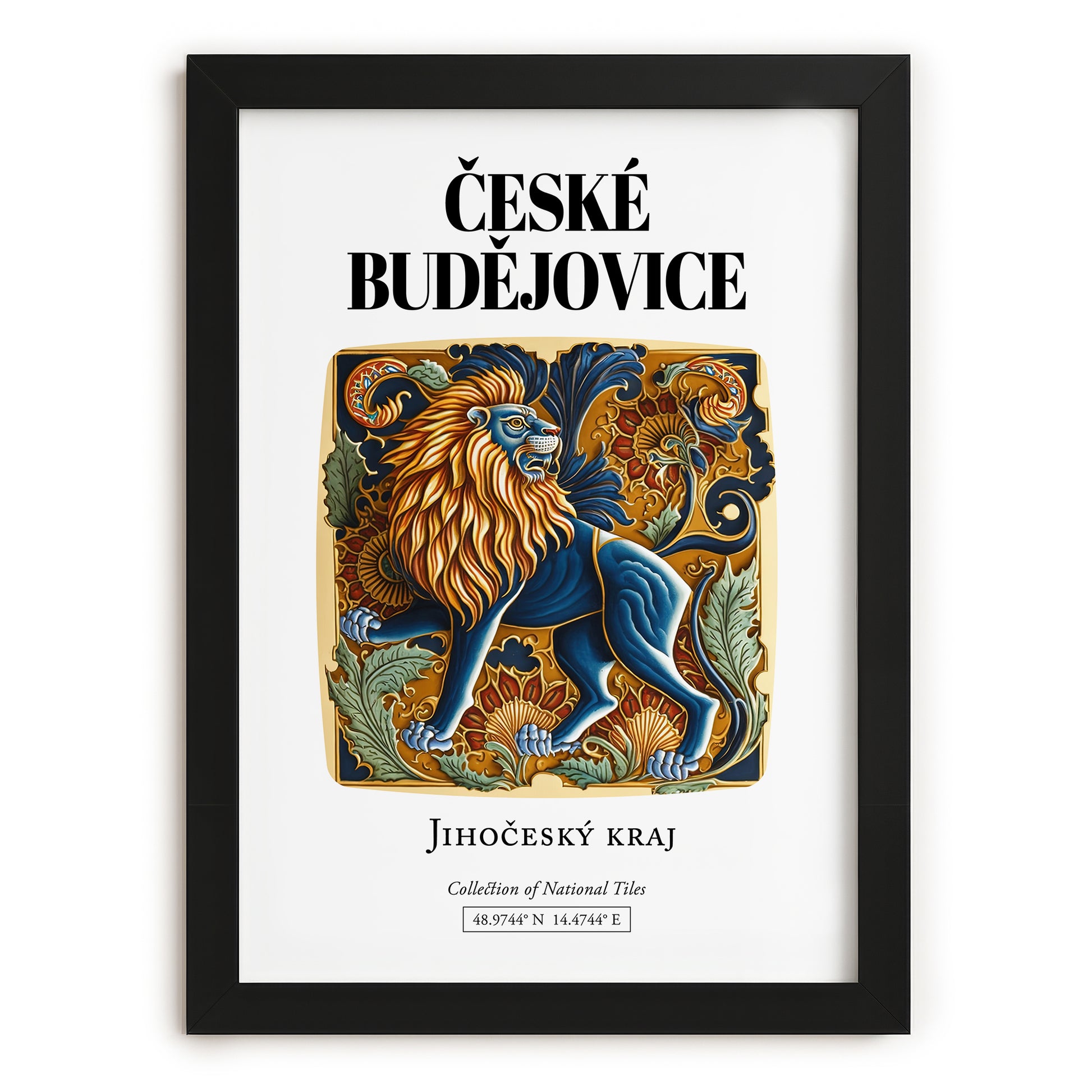 České Budějovice, Czech Republic – World Travel Art, in sleek black frame