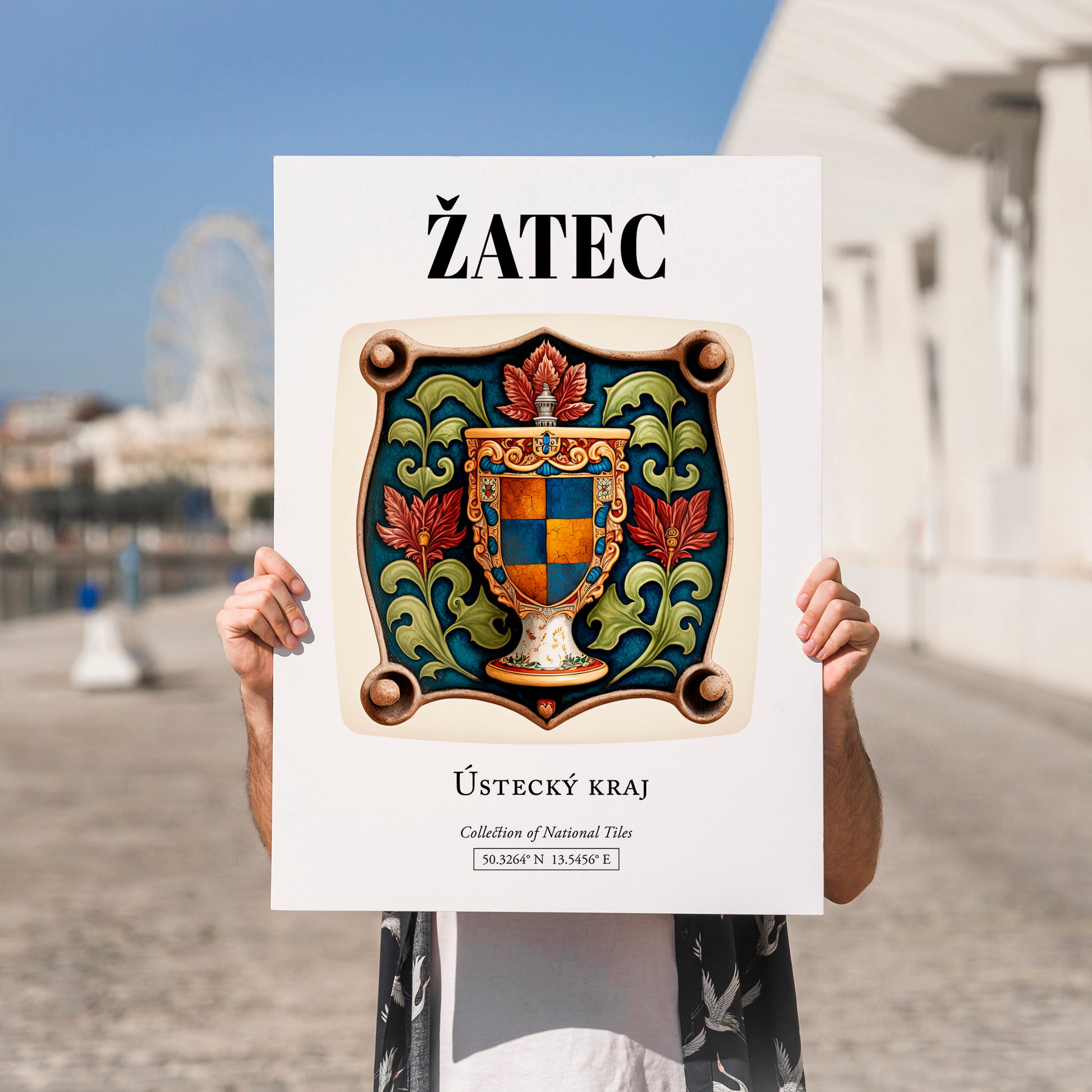 Žatec, Czech Republic – Historic Cities Art Print, no-text version framed in wood