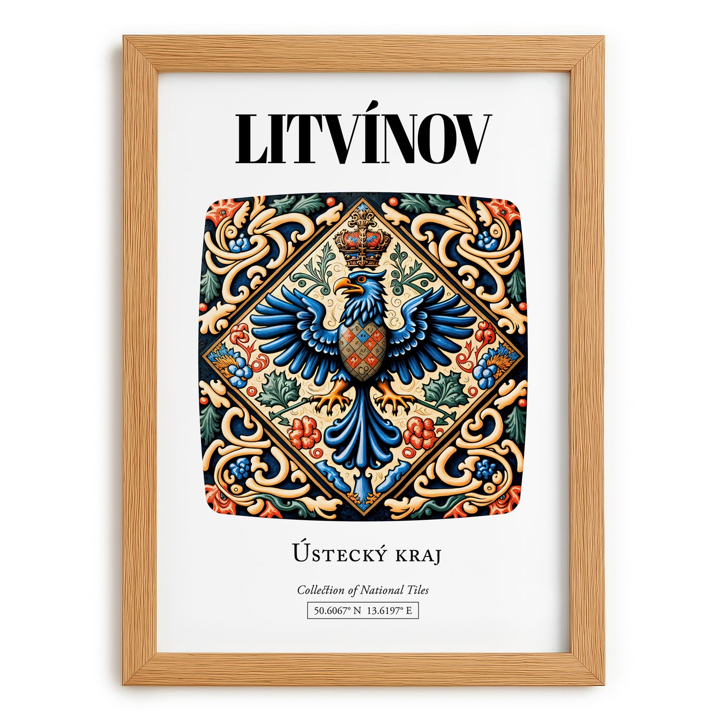 Litvínov, Czech Republic – Travel Wall Art, set in oak frame