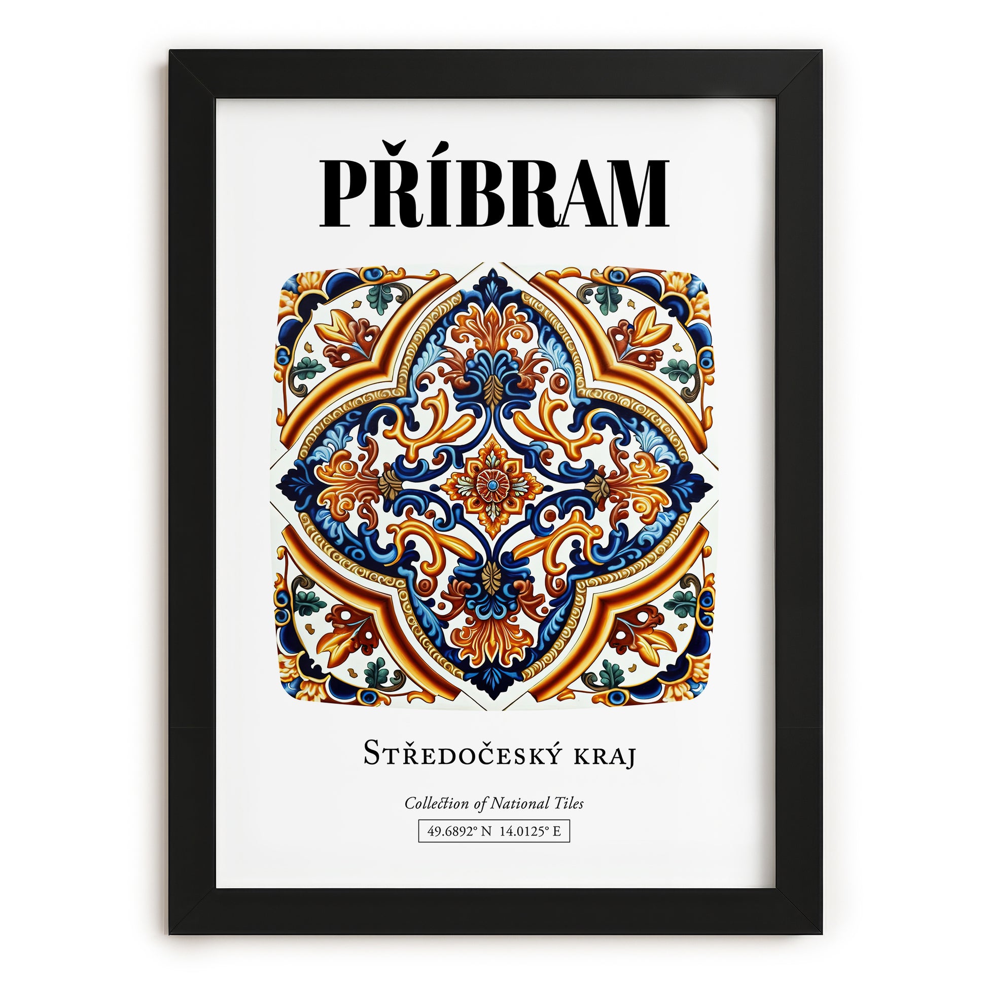 Příbram, Czech Republic – Travel Poster, in sleek black frame