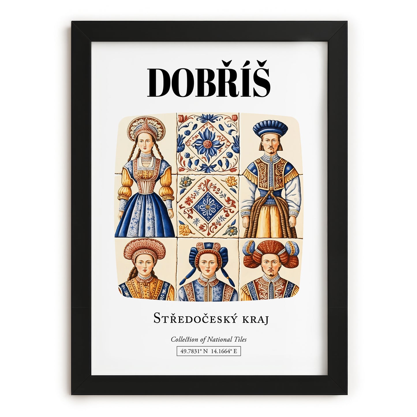 Dobříš, Czech Republic – Travel Print, in sleek black frame