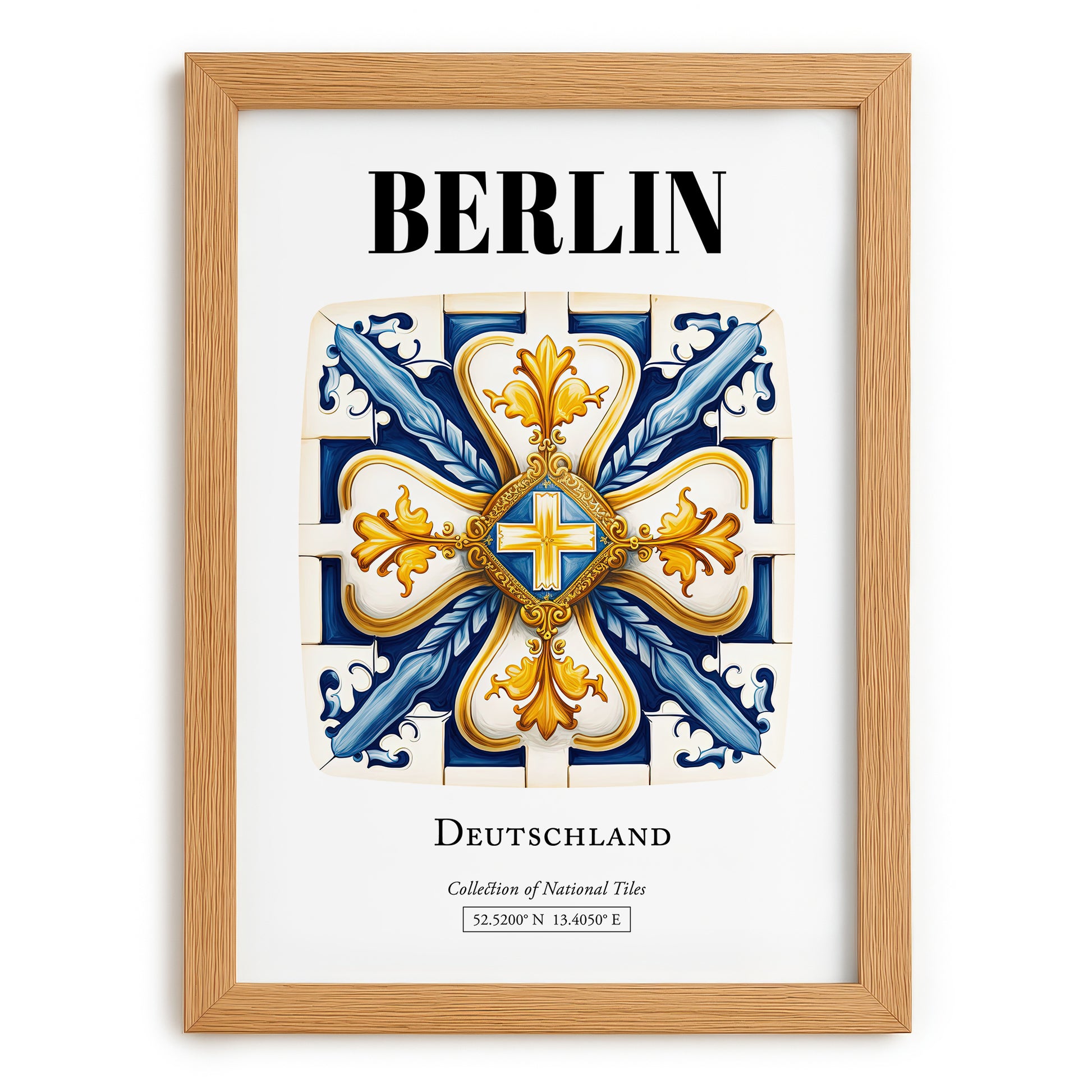 Berlin, Germany – Travel Wall Decor, set in oak frame
