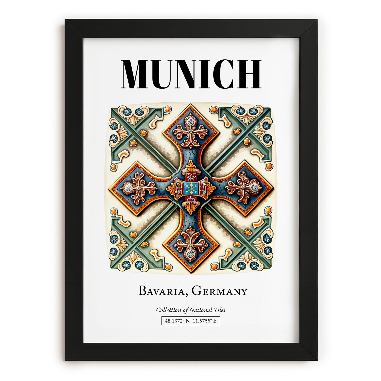 Munich, Germany – Travel Print, in sleek black frame