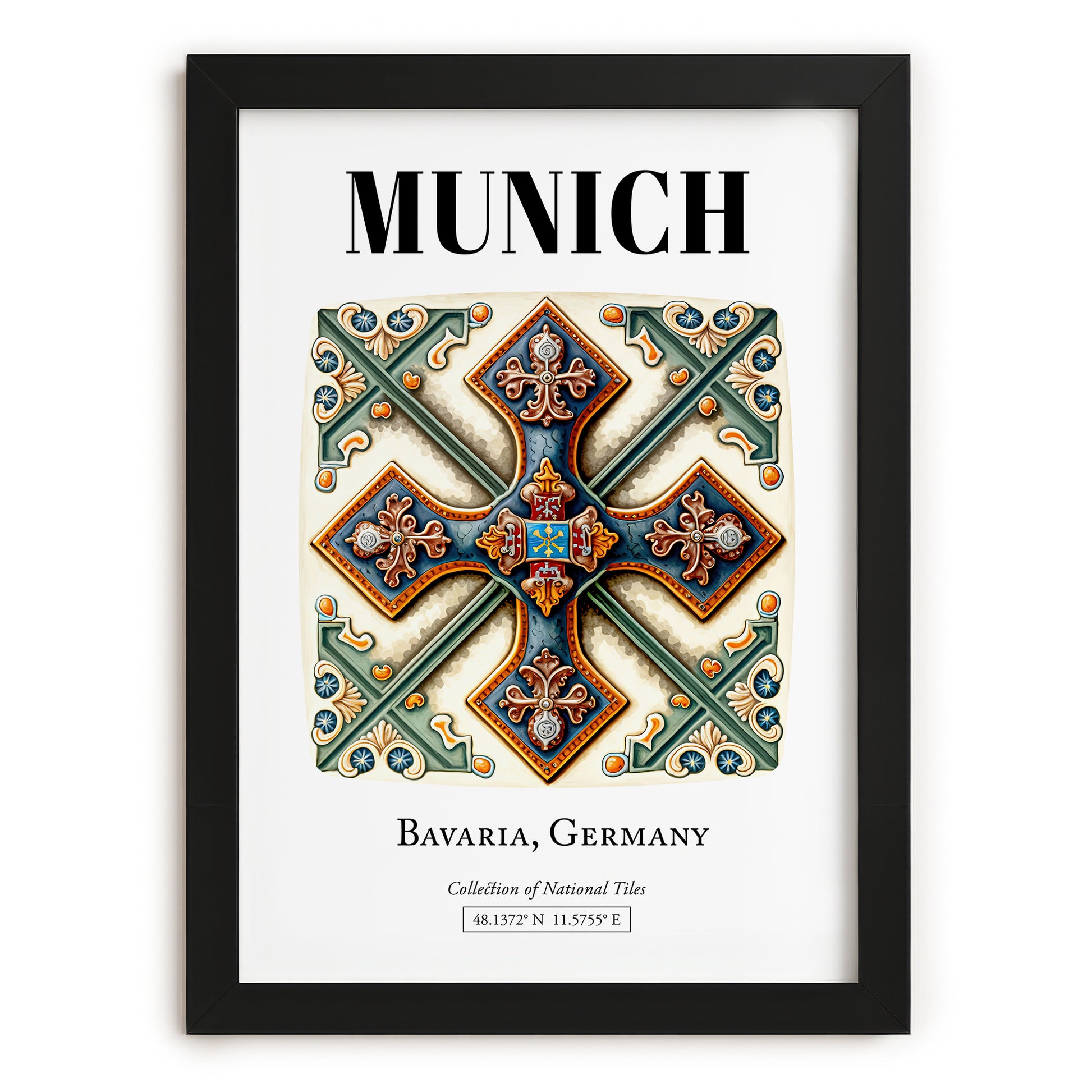 Munich, Germany – Travel Print, in sleek black frame