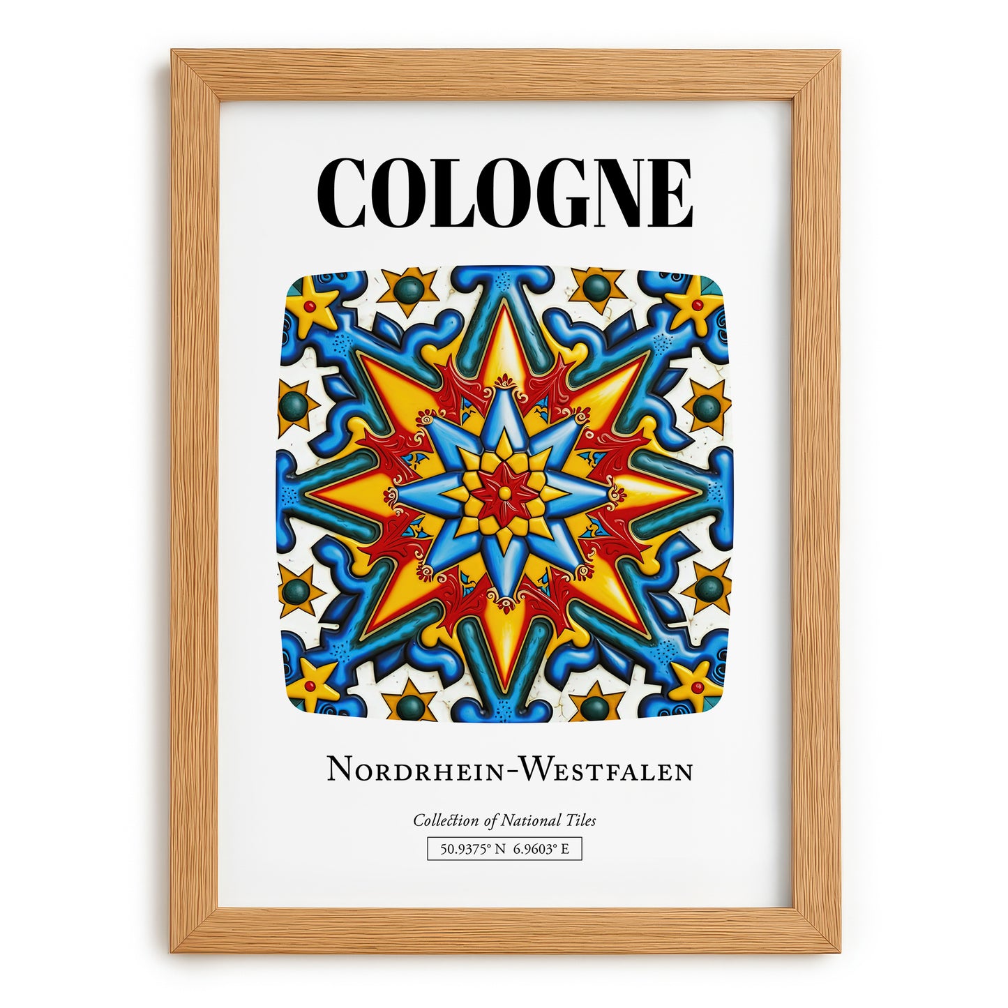 Cologne, Germany – Travel Wall Decor, set in oak frame