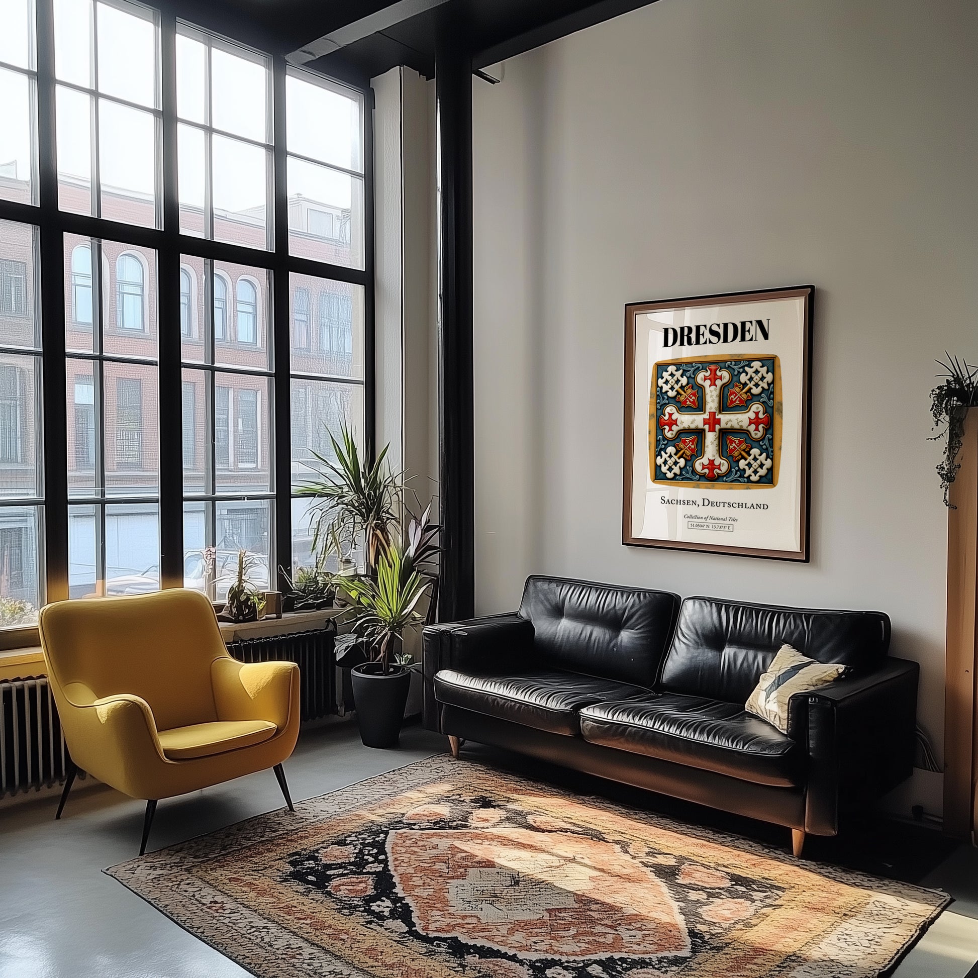 Dresden, Germany – Travel Poster, unframed on coastal sand