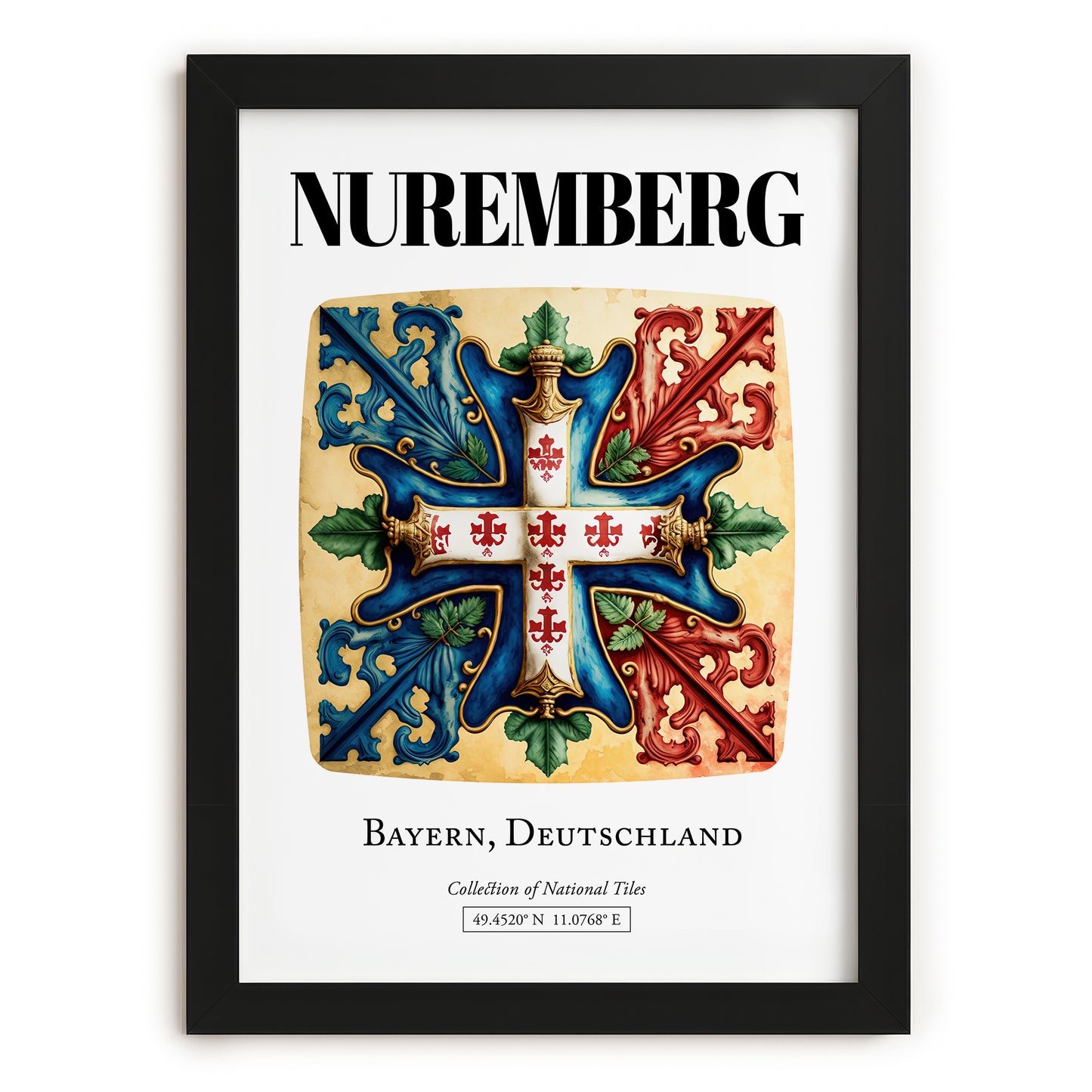 Nuremberg, Germany – Travel Print, in sleek black frame