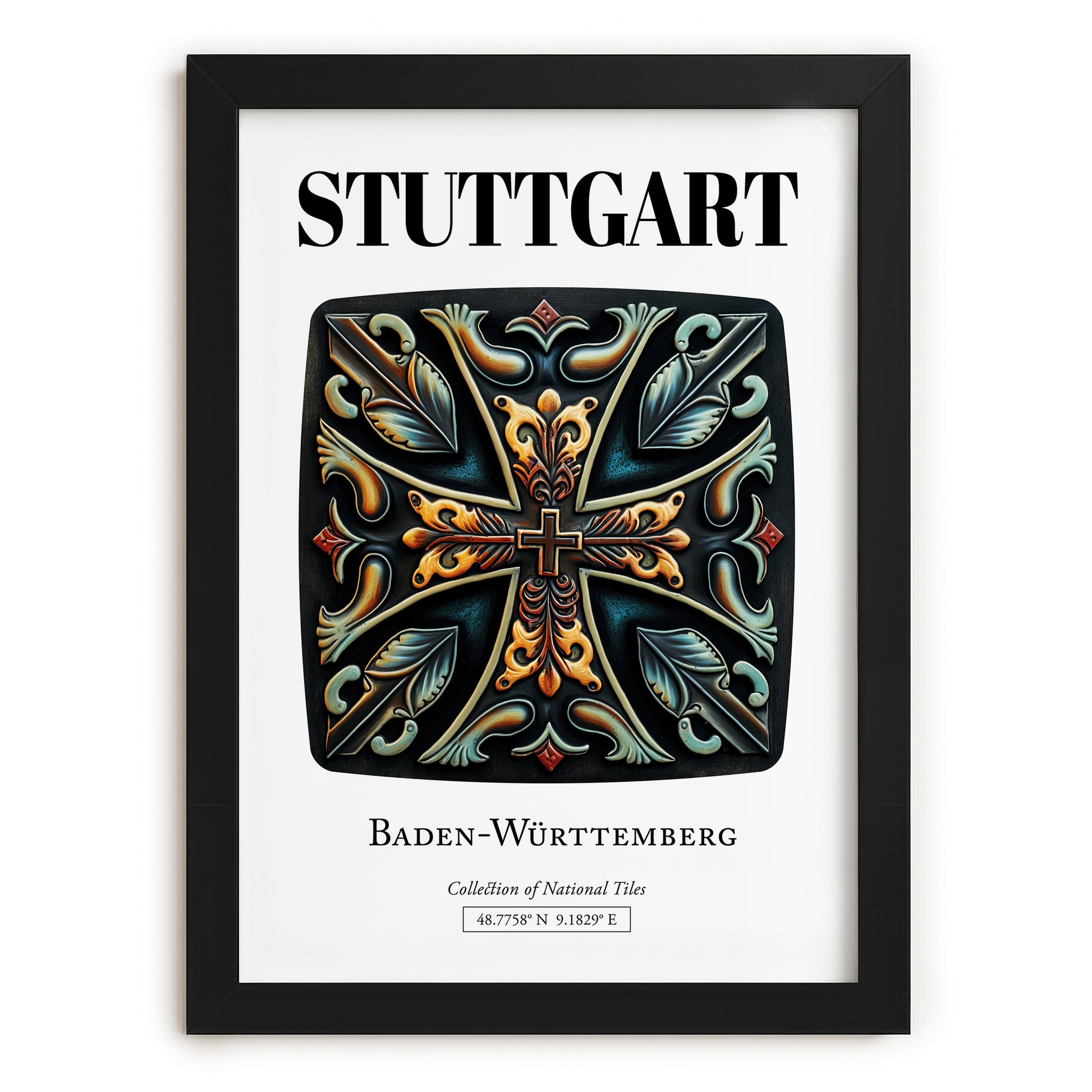 Stuttgart, Germany – Wanderlust-Inspired Poster, in sleek black frame