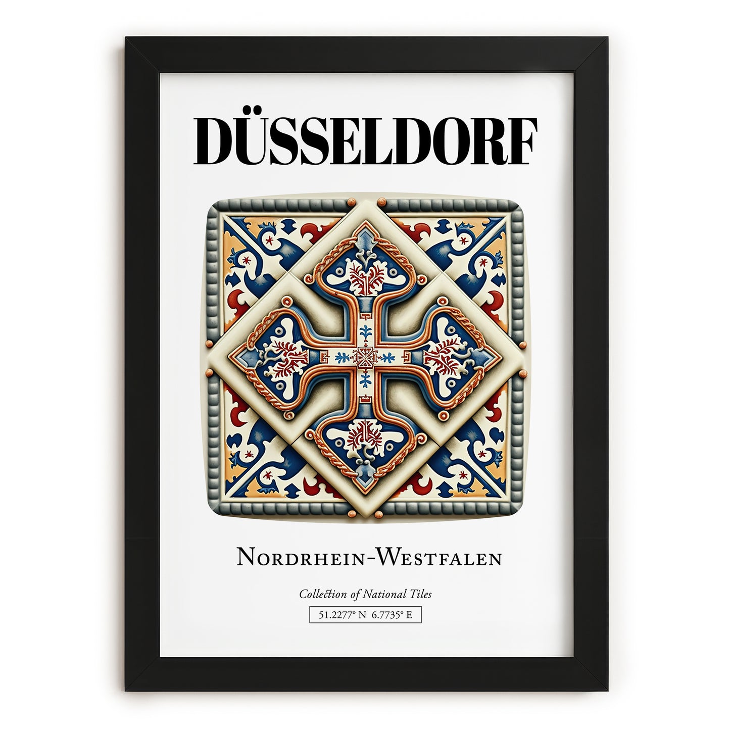 Düsseldorf, Germany – Cultural Heritage Wall Art, in sleek black frame