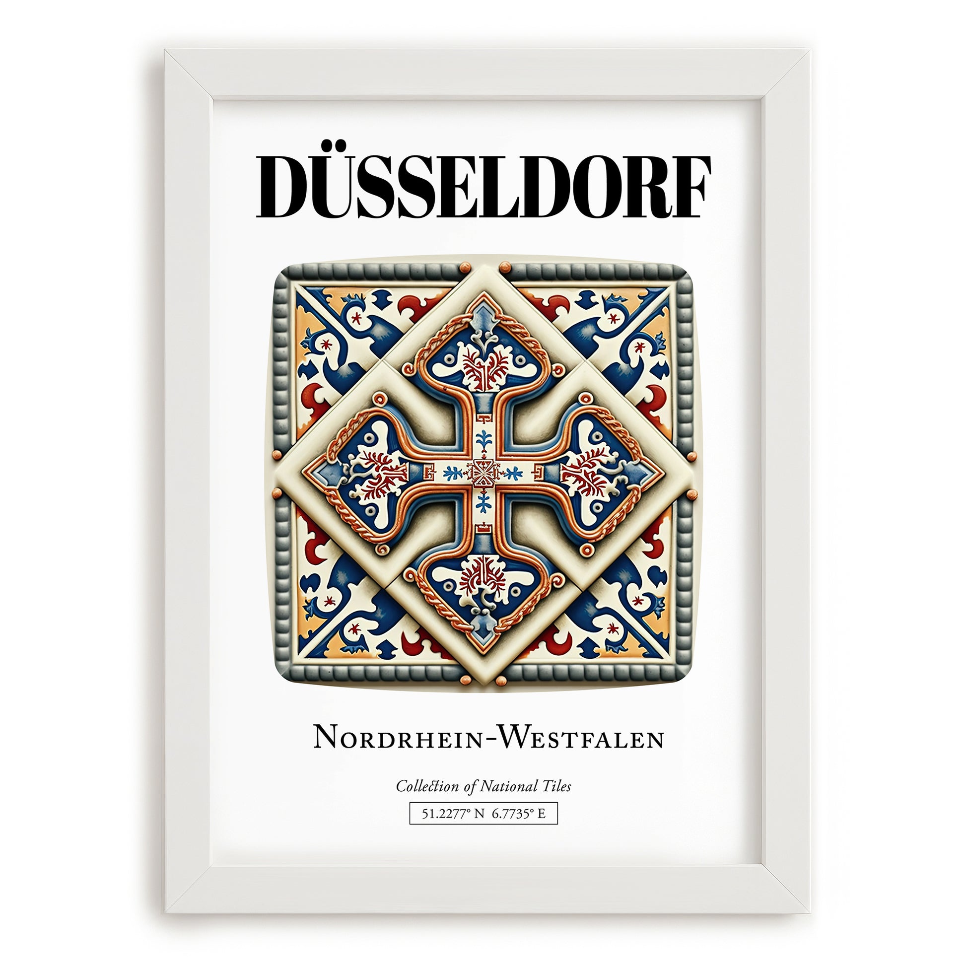 Düsseldorf, Germany – Cultural Heritage Wall Art, placed in minimal white frame