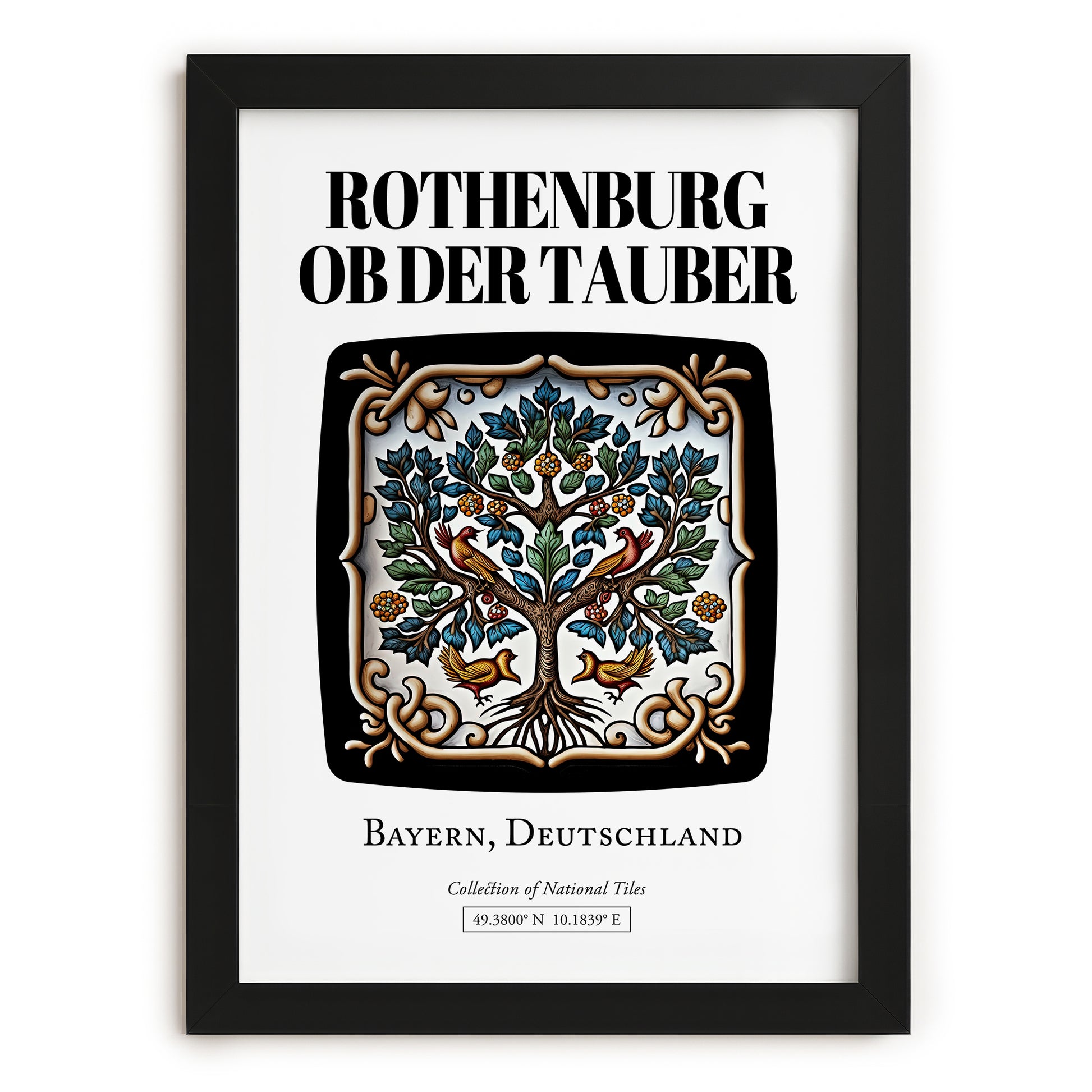 Rothenburg Ob Der Tauber, Germany – Historic Cities Art Print, in sleek black frame