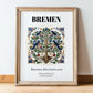 Bremen, Germany – Wanderlust-Inspired Poster, in wooden frame leaning on the floor