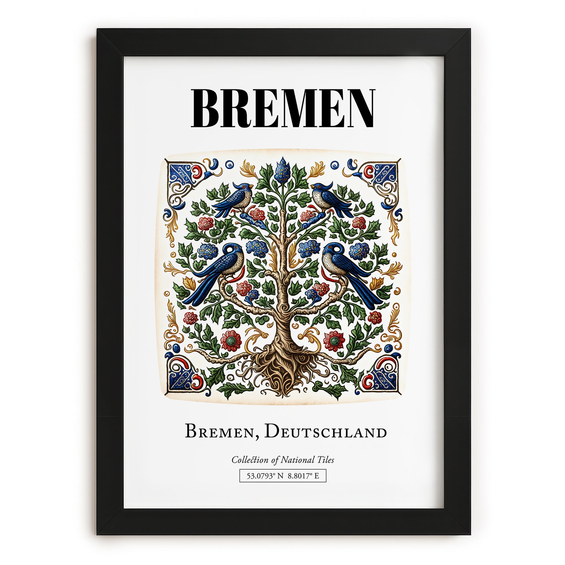 Bremen, Germany – Wanderlust-Inspired Poster, in sleek black frame