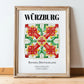 Würzburg, Germany – Travel Wall Art, in wooden frame leaning on the floor