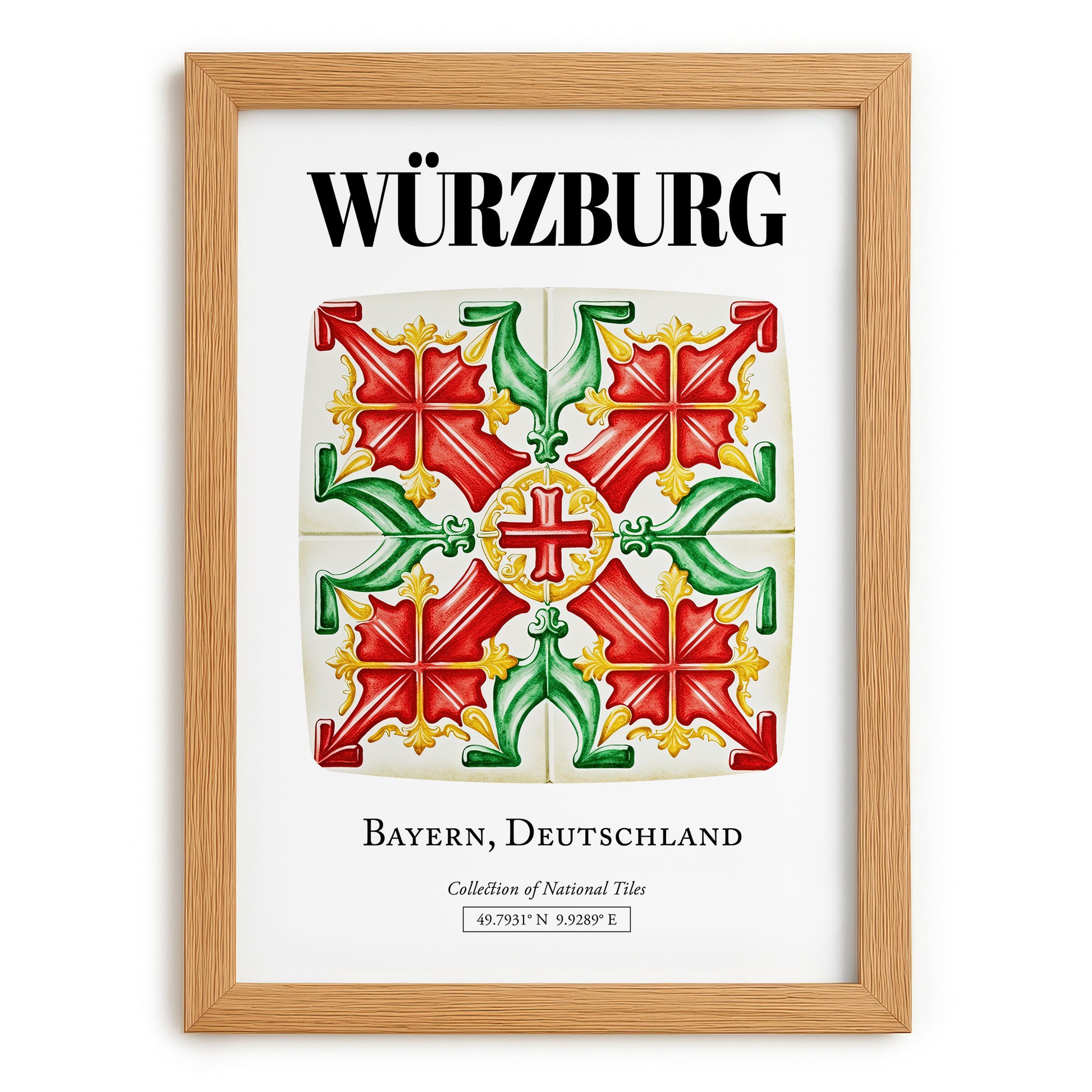 Würzburg, Germany – Travel Wall Art, set in oak frame