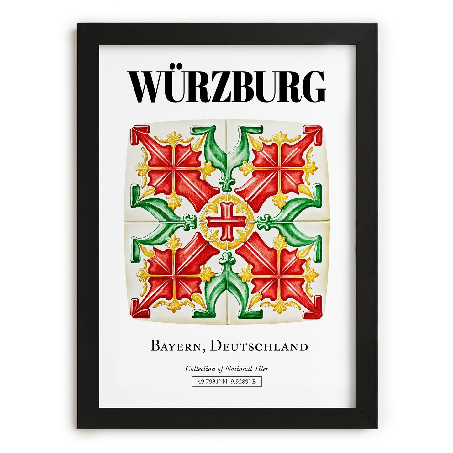 Würzburg, Germany – Travel Wall Art, in sleek black frame
