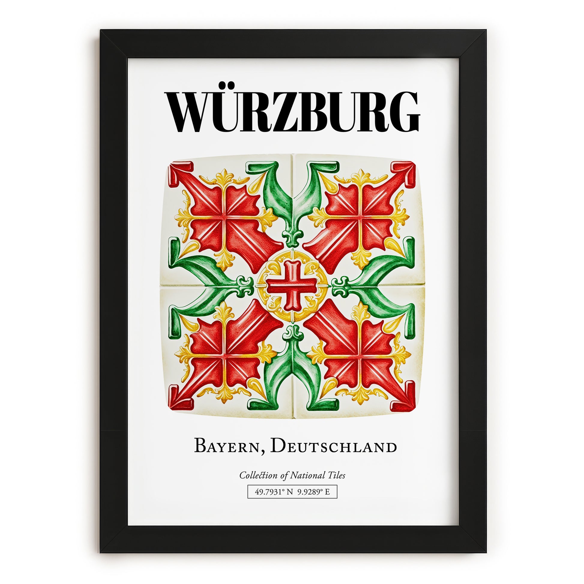 Würzburg, Germany – Travel Wall Art, in sleek black frame