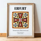 Erfurt, Germany – Travel Wall Art, in wooden frame leaning on the floor