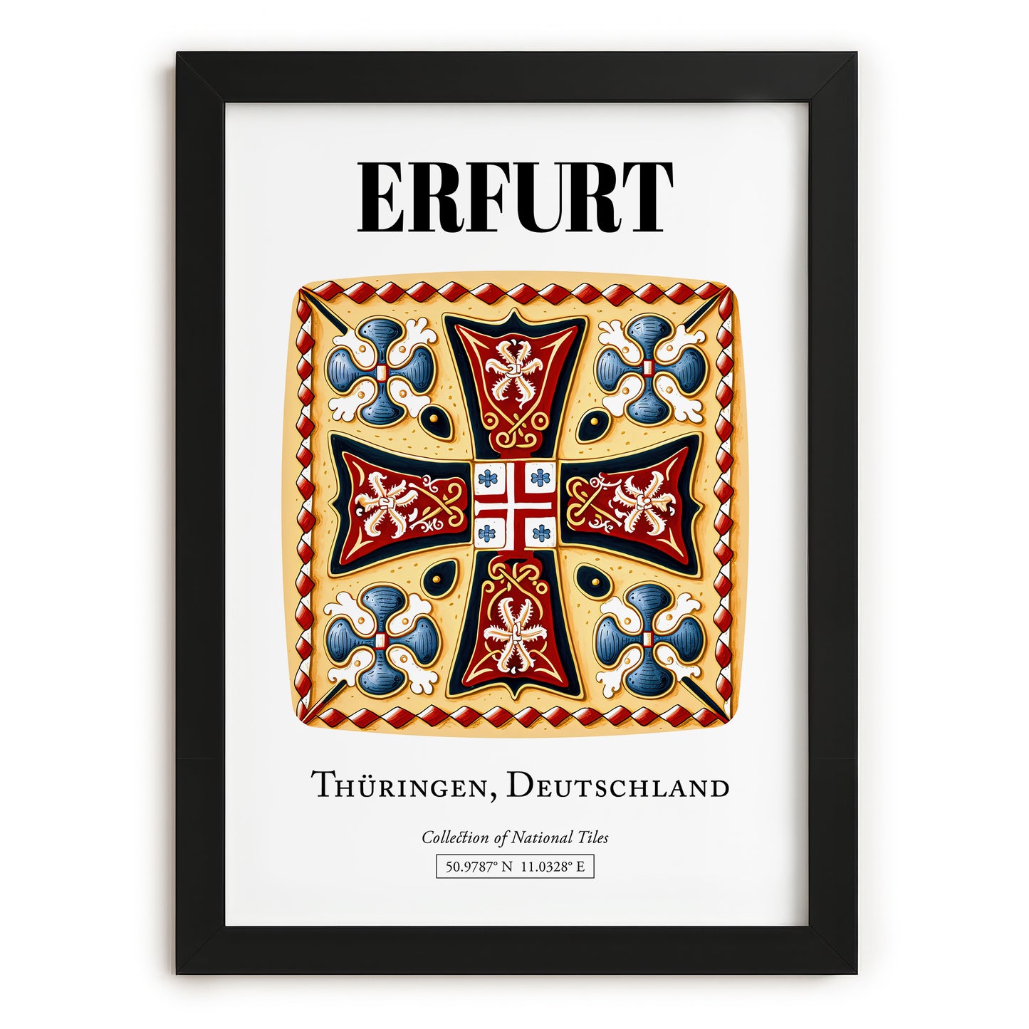 Erfurt, Germany – Travel Wall Art, in sleek black frame