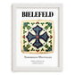Bielefeld, Germany – Tourist Destination Poster, placed in minimal white frame