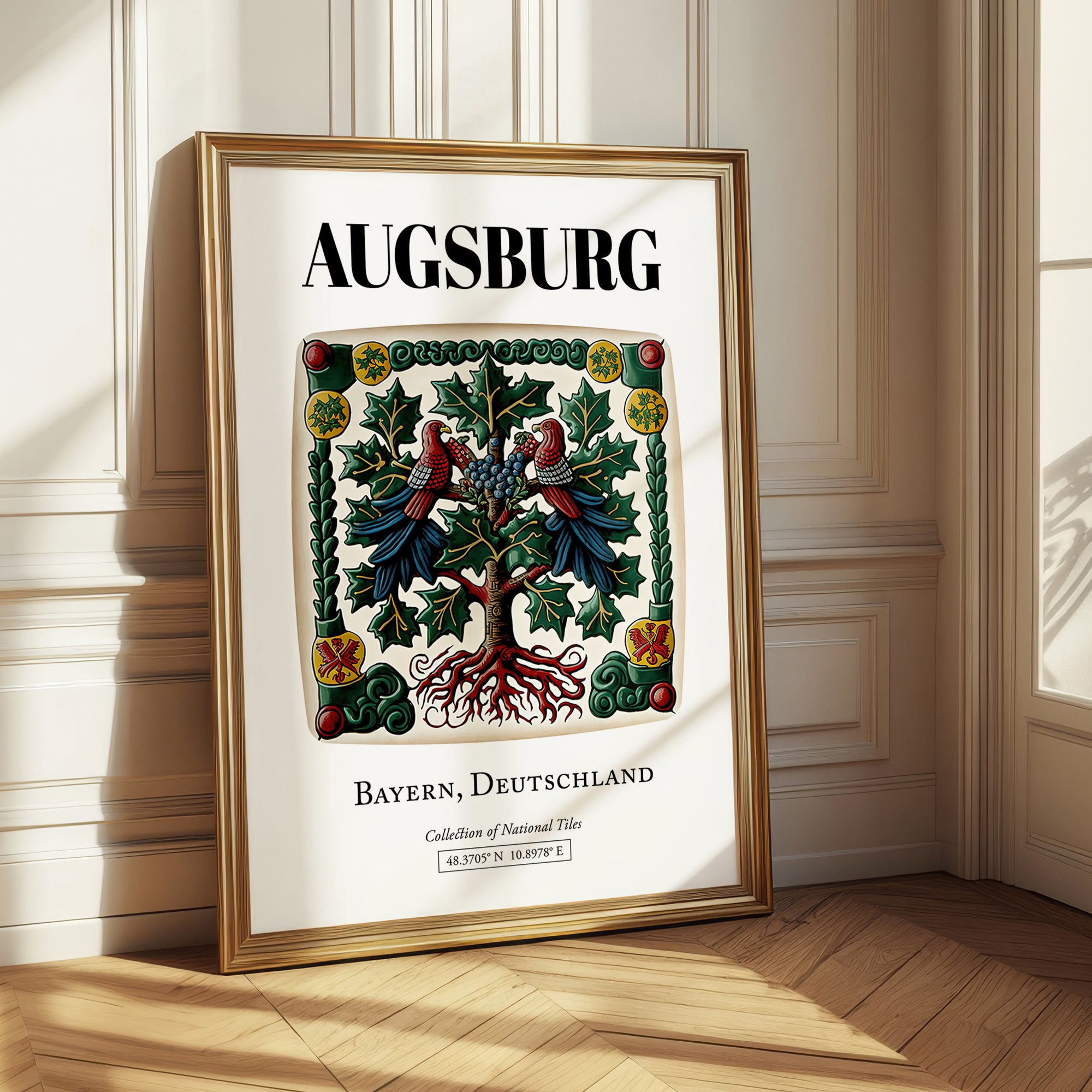 Augsburg, Germany – Travel Poster, styled in a charming Paris street view